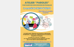 La Maison de quartier des Pyramides / Jean Yole vous invite à un moment &quot;ATELIER PAROLES&quot;