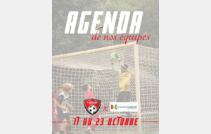 AGENDA DES MATCHS - DU 17 AU 23 OCT