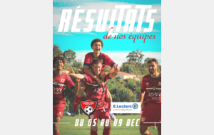 RESULTATS DE LA SEMAINE - DU 12 AU 16 DEC