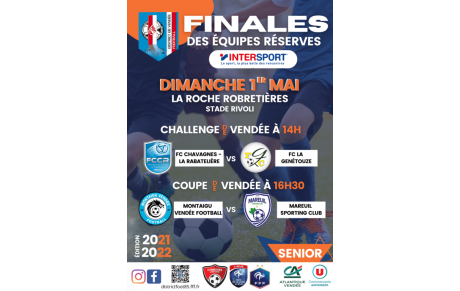 Le FC Robretières accueille les finales départementales seniors des réserves à RIVOLI le 01 mai